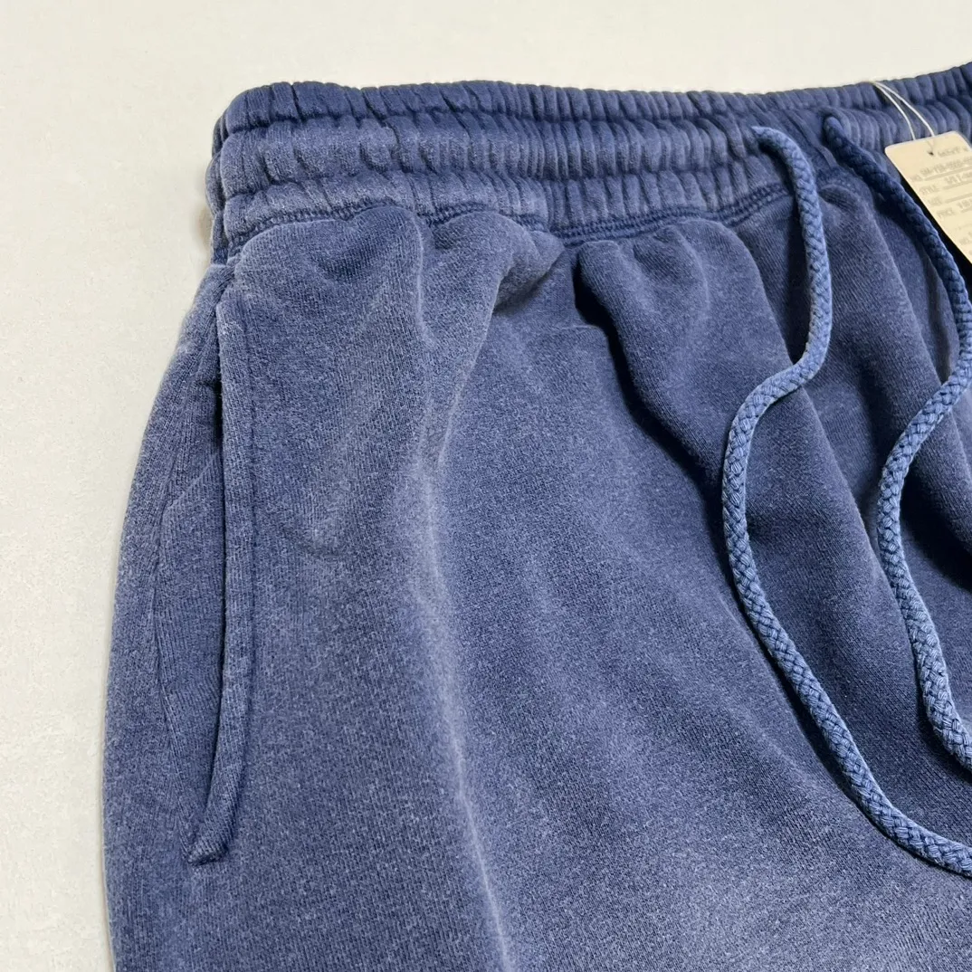 SAINT M×××××× ANGEL SWEATER PANTS/NAVY Angel Reborn Blue Sweatpants Washed Blue S-XL Assute Garment Dyeing Full Clothes Water Fading Dirty and Distressed New Vintage Ceiling God Cut Original Same Style